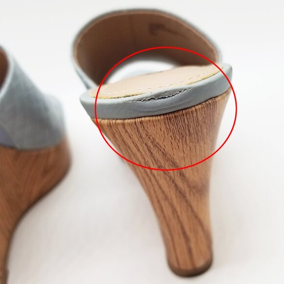 Charles By Charles David Launder Wedge Sandals Weave Textured Size 6M Light Blue - Picture 14 of 16